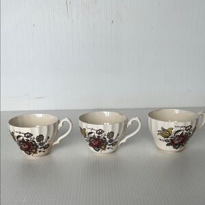 Set of 3 Vintage  Myott Staffordshire Coffee/Teacups